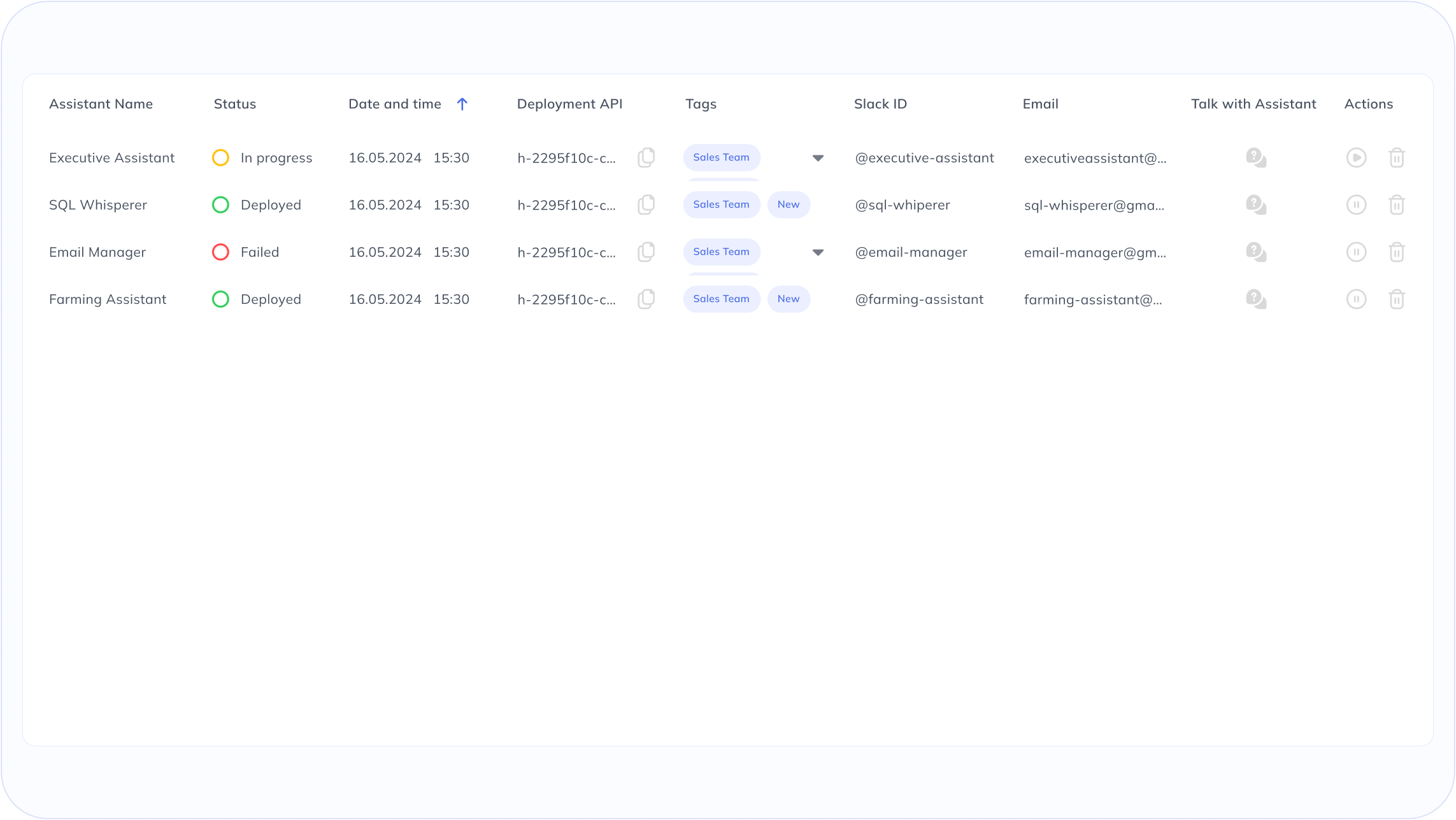 Herculean AI assistant fleet deployment dashboard